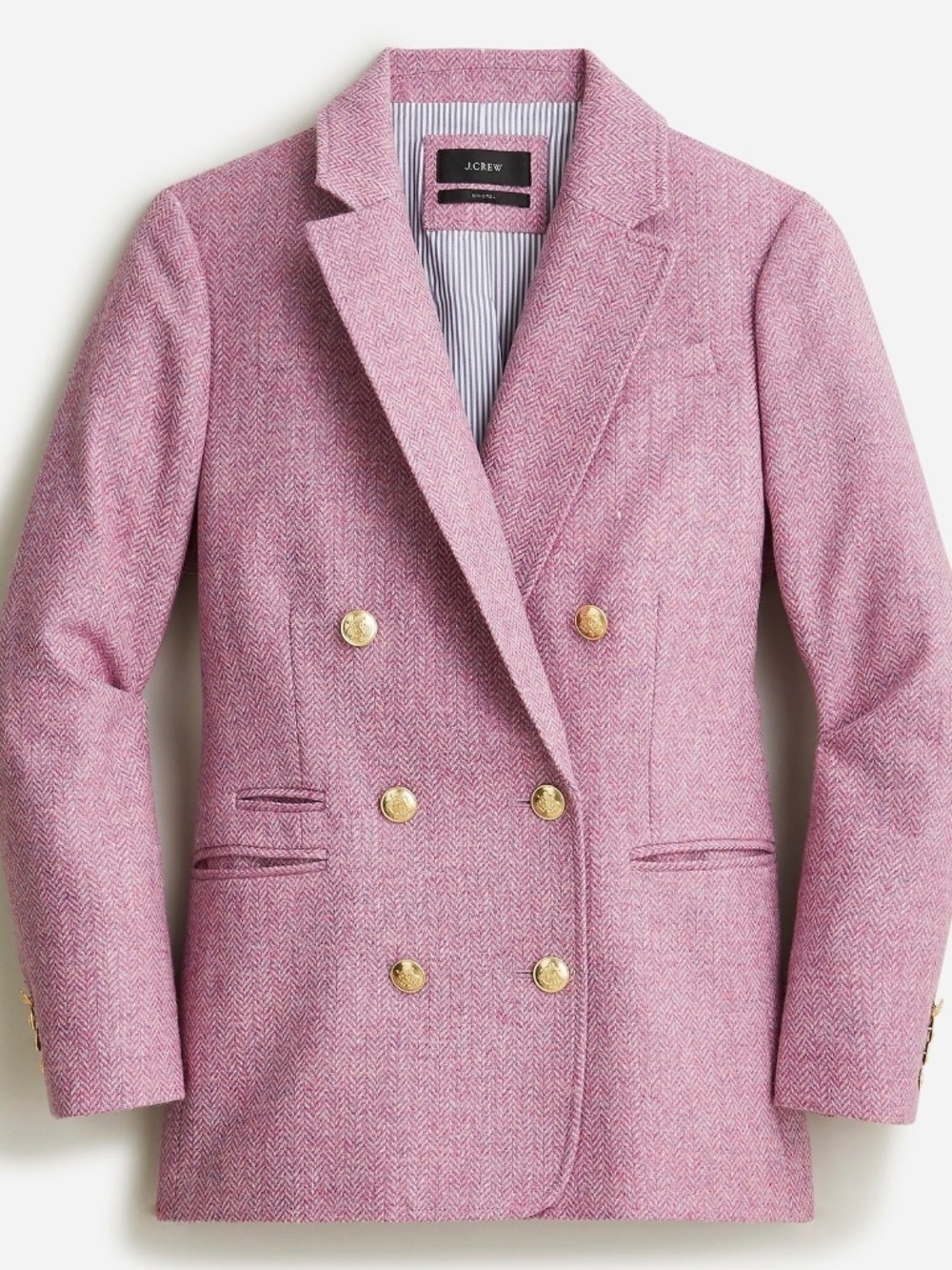 J.Crew Bristol Blazer in Lilac Herringbone Wool Size 10 $248 Pink Purple